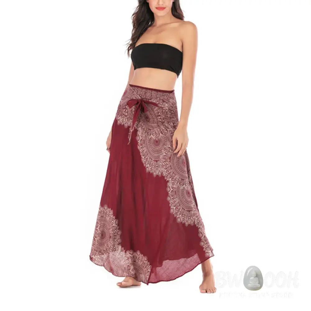 Buddha Stones Two Style Wear Boho Mandala Flower Beach Skirt Dress - Skirt&amp;Dress