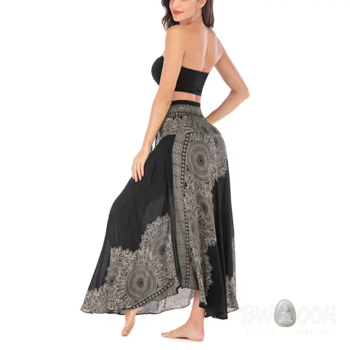 Buddha Stones Two Style Wear Boho Mandala Flower Beach Skirt Dress - Skirt&amp;Dress