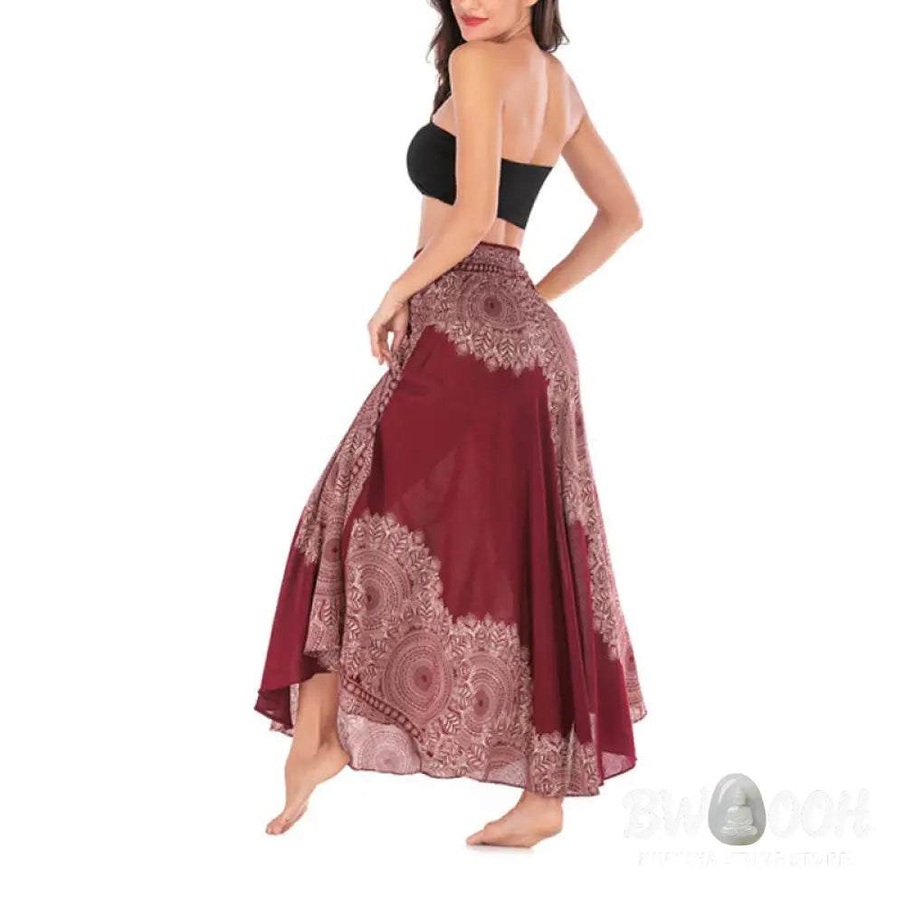 Buddha Stones Two Style Wear Boho Mandala Flower Beach Skirt Dress - Skirt&amp;Dress