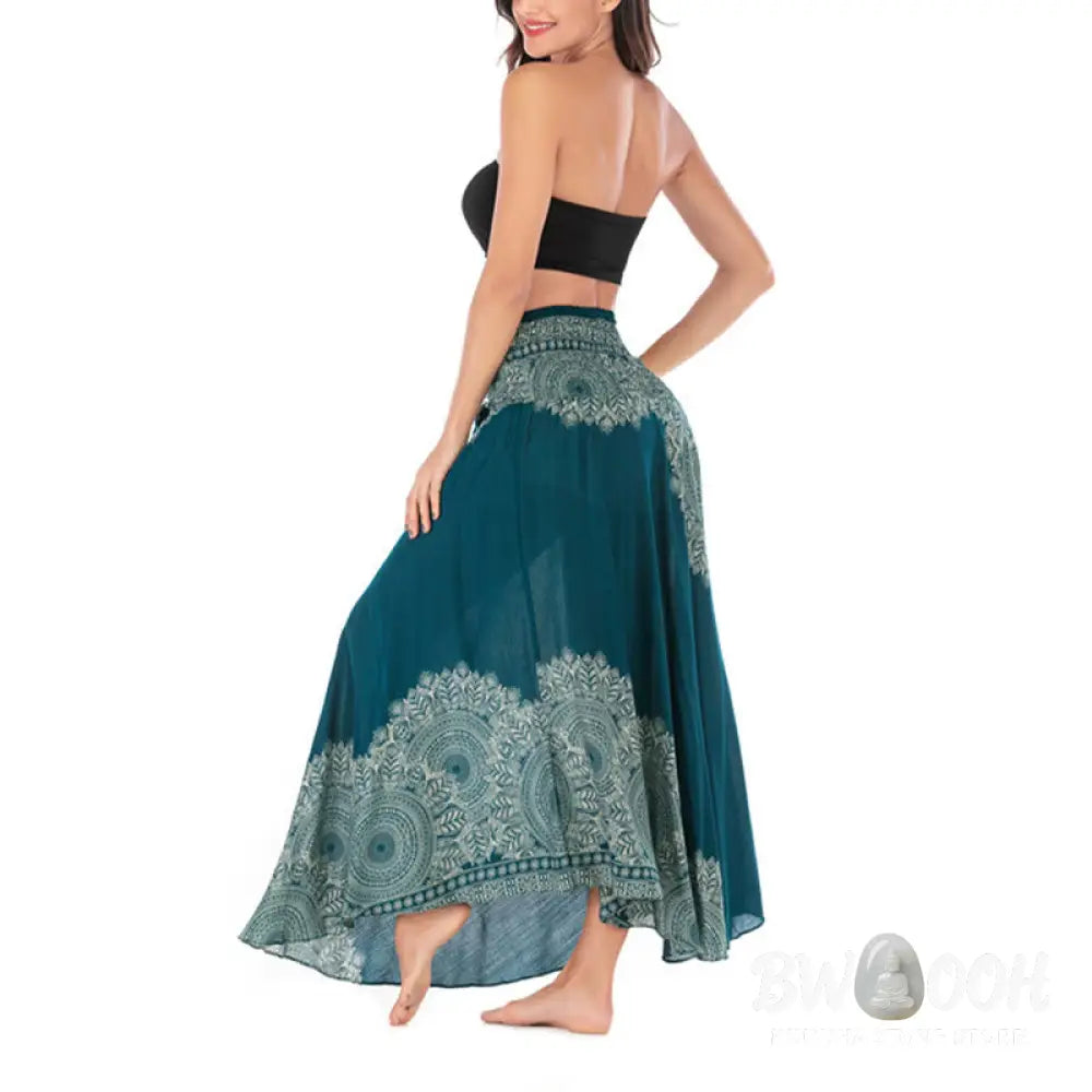 Buddha Stones Two Style Wear Boho Mandala Flower Beach Skirt Dress - Skirt&amp;Dress