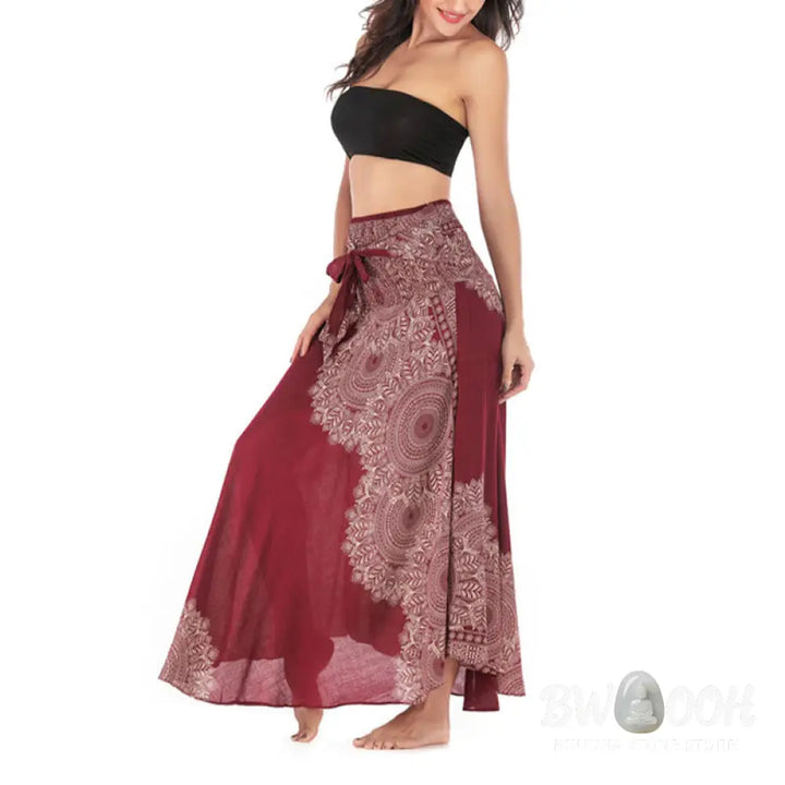 Buddha Stones Two Style Wear Boho Mandala Flower Beach Skirt Dress - Skirt&amp;Dress