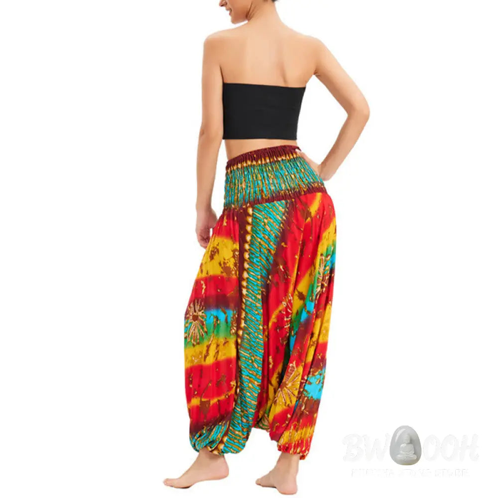 BWOOOH printed harem pants - Two Style Wear Gradient Colorful Loose S