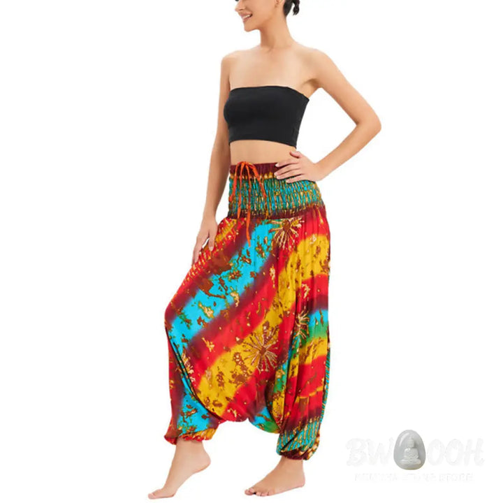 BWOOOH printed harem pants - Two Style Wear Gradient Colorful Loose S