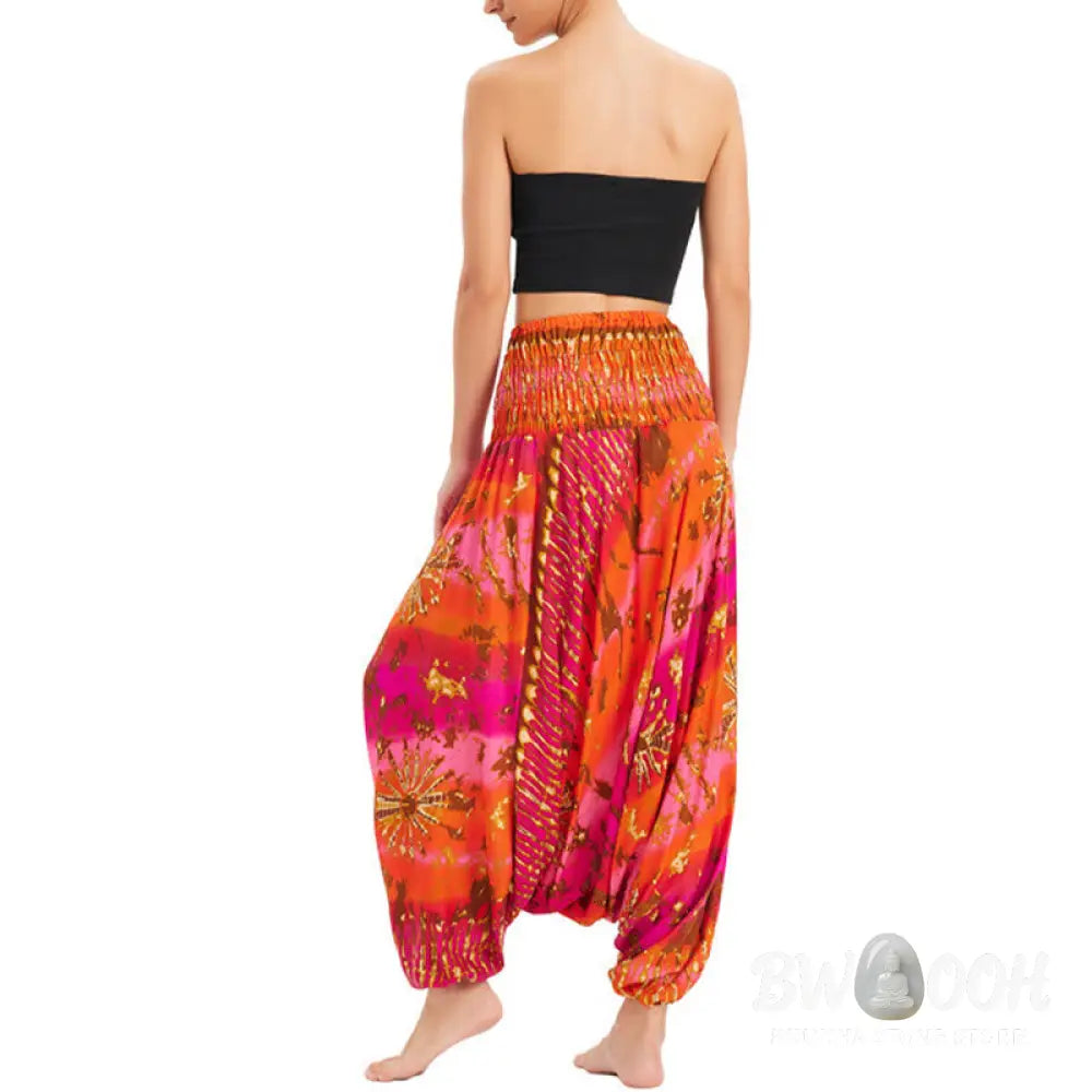 BWOOOH printed harem pants - Two Style Wear Gradient Colorful Loose S