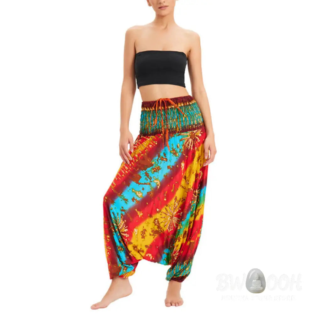 BWOOOH printed harem pants - Two Style Wear Gradient Colorful Loose S