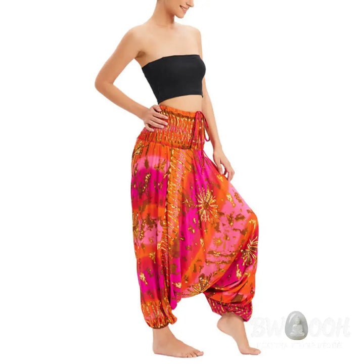 BWOOOH printed harem pants - Two Style Wear Gradient Colorful Loose S