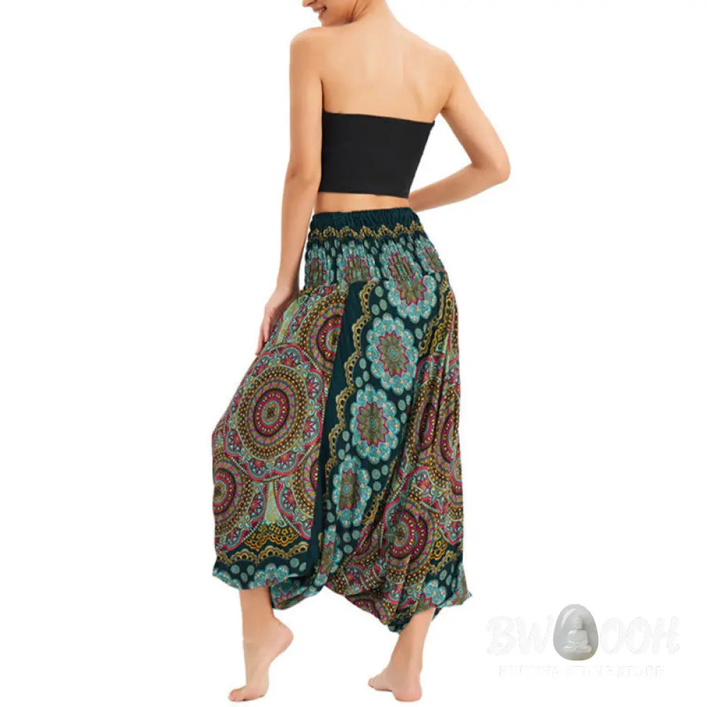 BWOOOH mandala print harem pants - Two Style Wear Mandala Flower Pattern Lo