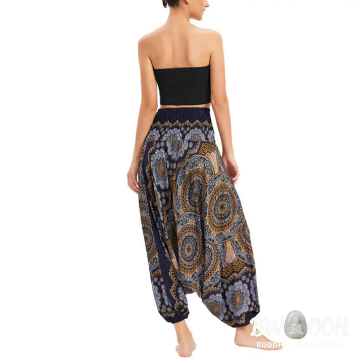 BWOOOH mandala print harem pants - Two Style Wear Mandala Flower Pattern Lo