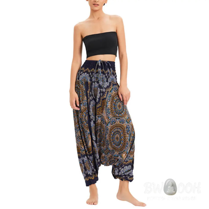 BWOOOH mandala print harem pants - Two Style Wear Mandala Flower Pattern Lo