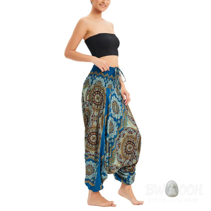 BWOOOH mandala print harem pants - Two Style Wear Mandala Flower Pattern Lo