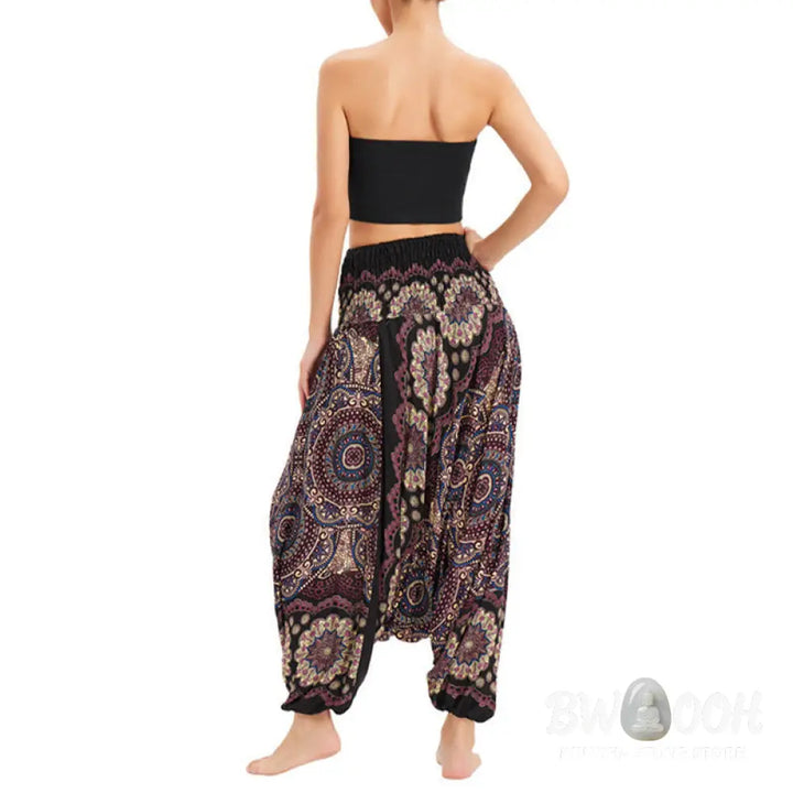 BWOOOH mandala print harem pants - Two Style Wear Mandala Flower Pattern Lo
