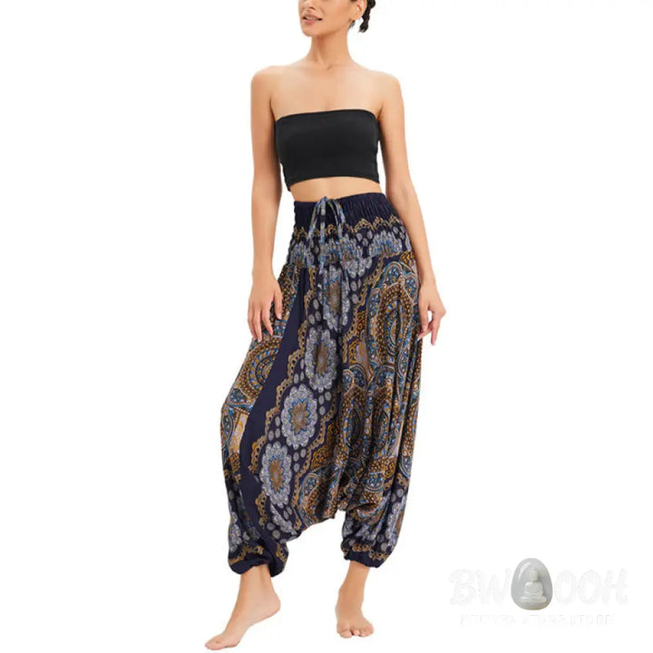 BWOOOH mandala print harem pants - Two Style Wear Mandala Flower Pattern Lo