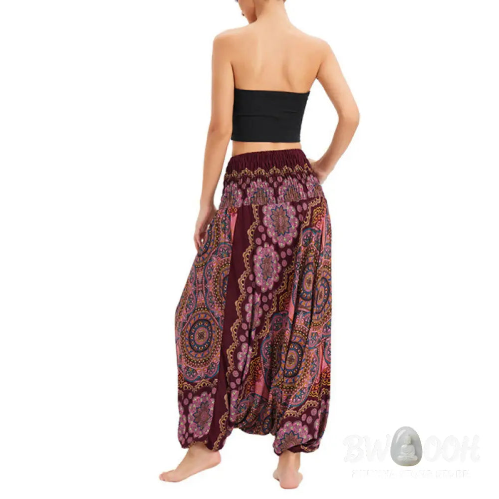BWOOOH mandala print harem pants - Two Style Wear Mandala Flower Pattern Lo