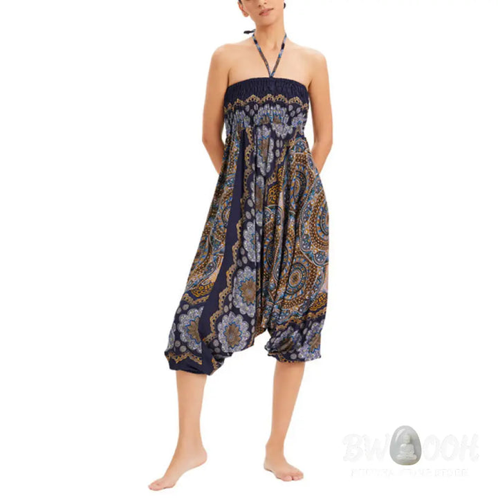 BWOOOH mandala print harem pants - Two Style Wear Mandala Flower Pattern Lo