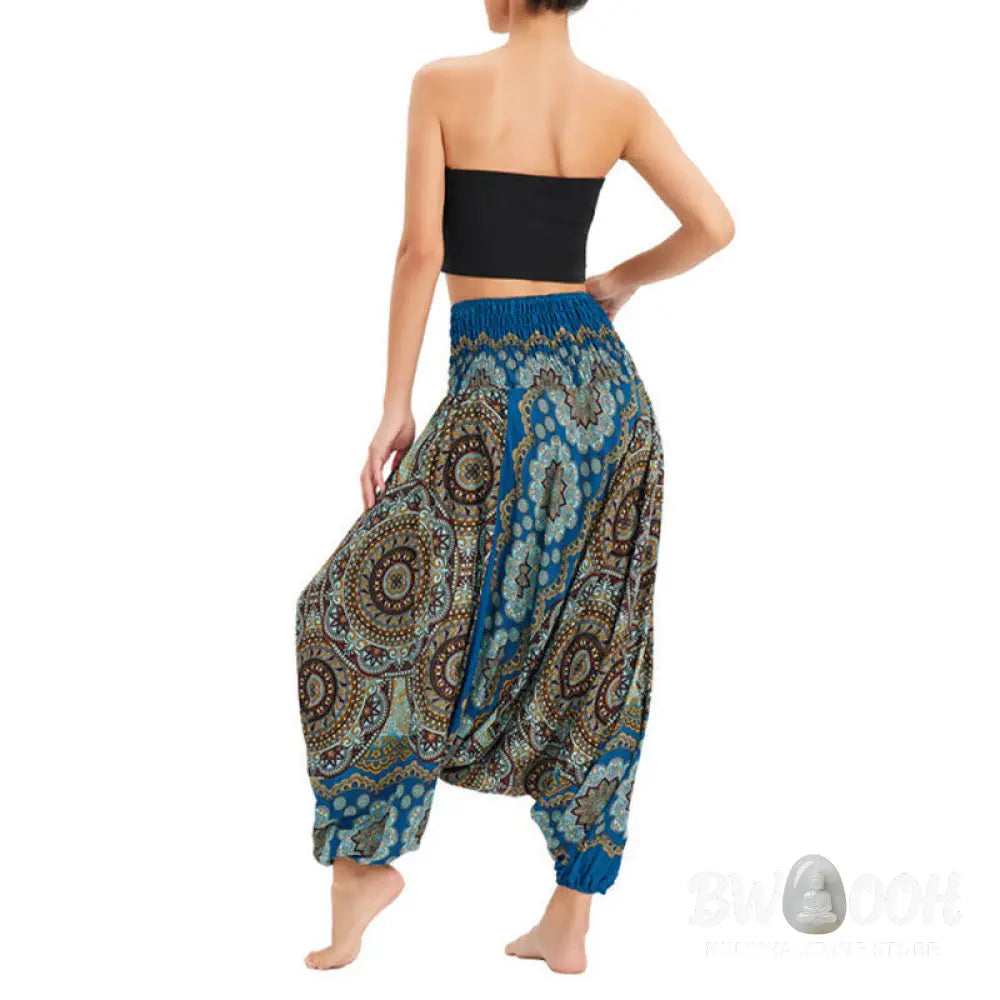 BWOOOH mandala print harem pants - Two Style Wear Mandala Flower Pattern Lo