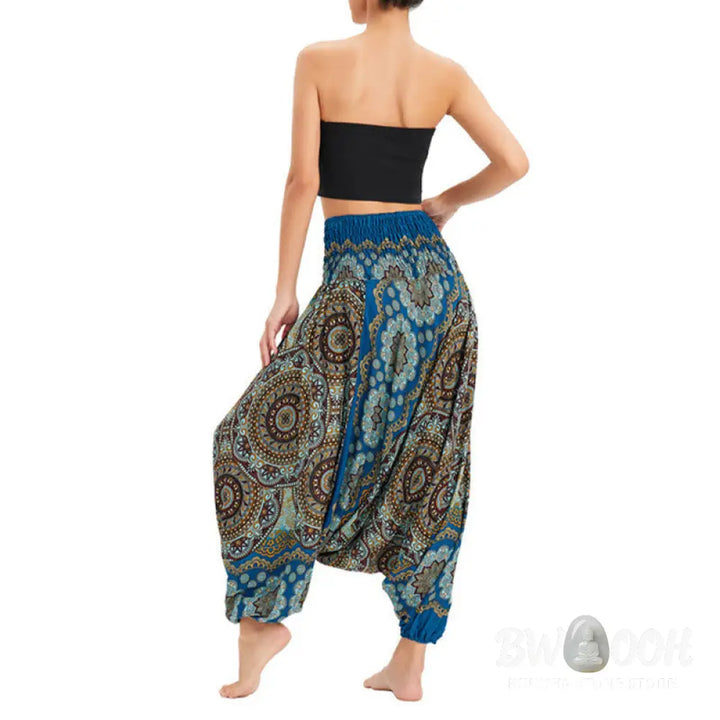 BWOOOH mandala print harem pants - Two Style Wear Mandala Flower Pattern Lo