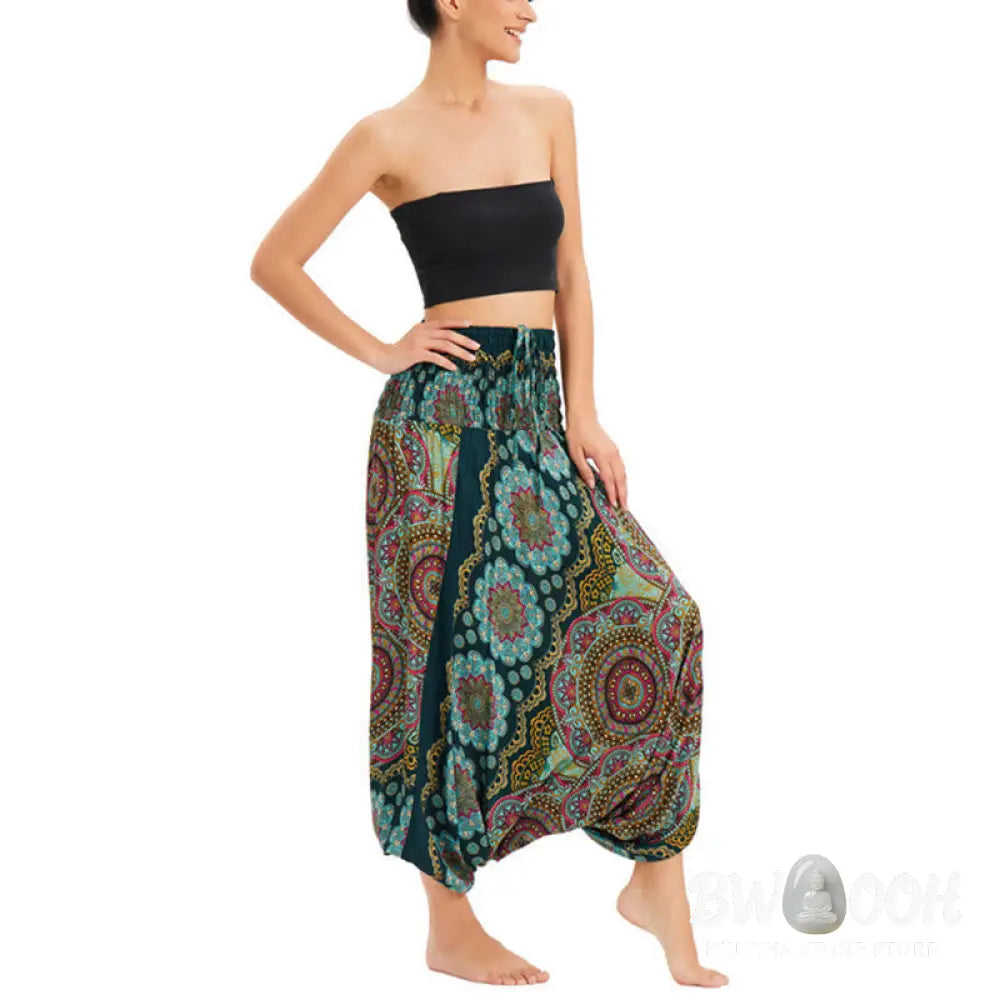 BWOOOH mandala print harem pants - Two Style Wear Mandala Flower Pattern Lo