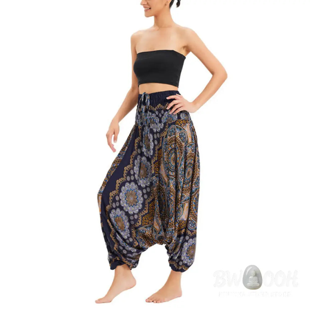 BWOOOH mandala print harem pants - Two Style Wear Mandala Flower Pattern Lo