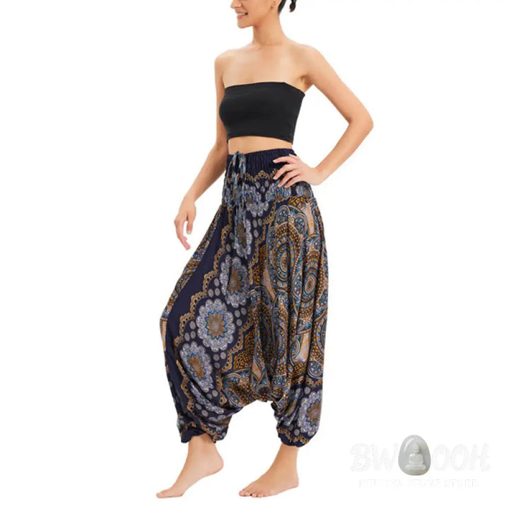 BWOOOH mandala print harem pants - Two Style Wear Mandala Flower Pattern Lo