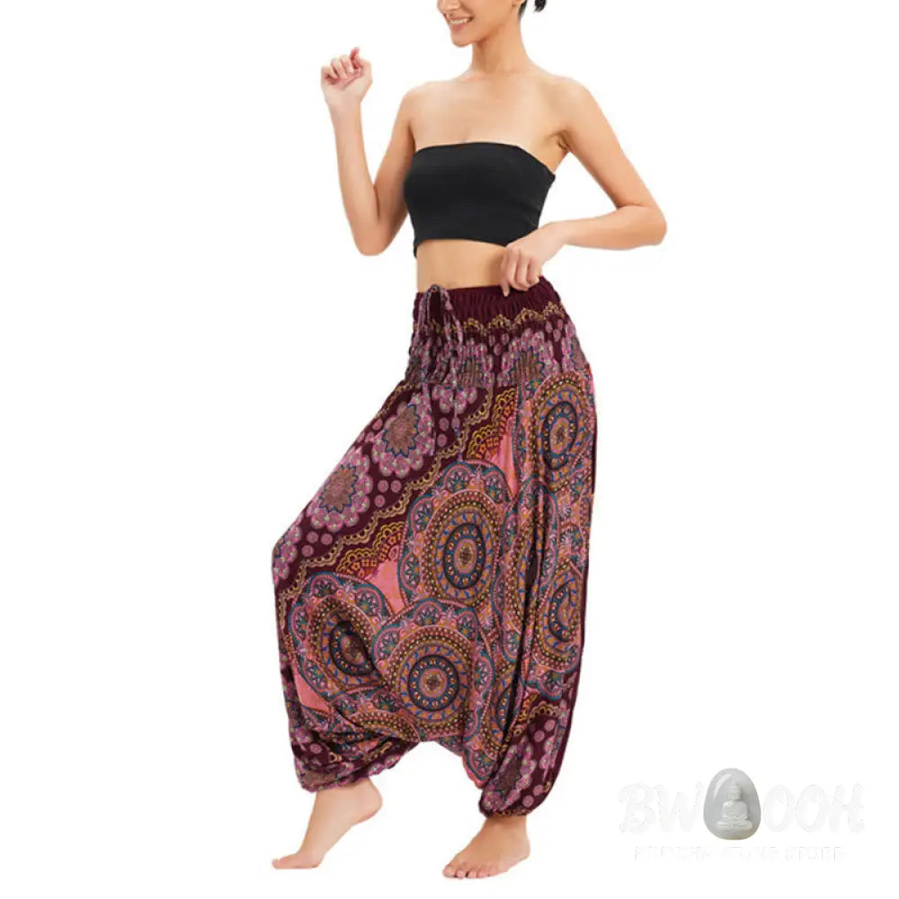 BWOOOH mandala print harem pants - Two Style Wear Mandala Flower Pattern Lo