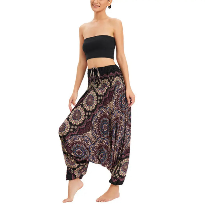 BWOOOH mandala print harem pants - Two Style Wear Mandala Flower Pattern Lo