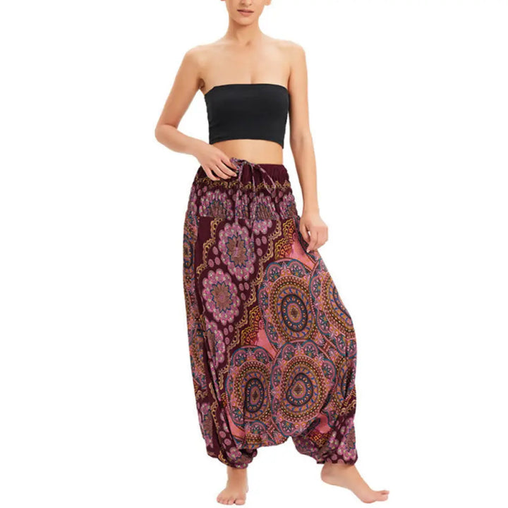 BWOOOH mandala print harem pants - Two Style Wear Mandala Flower Pattern Lo