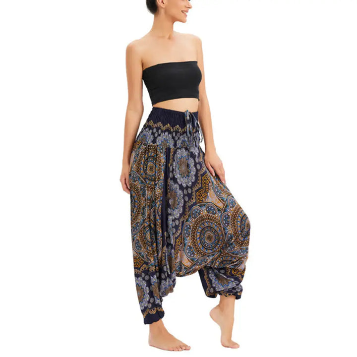 BWOOOH mandala print harem pants - Two Style Wear Mandala Flower Pattern Lo