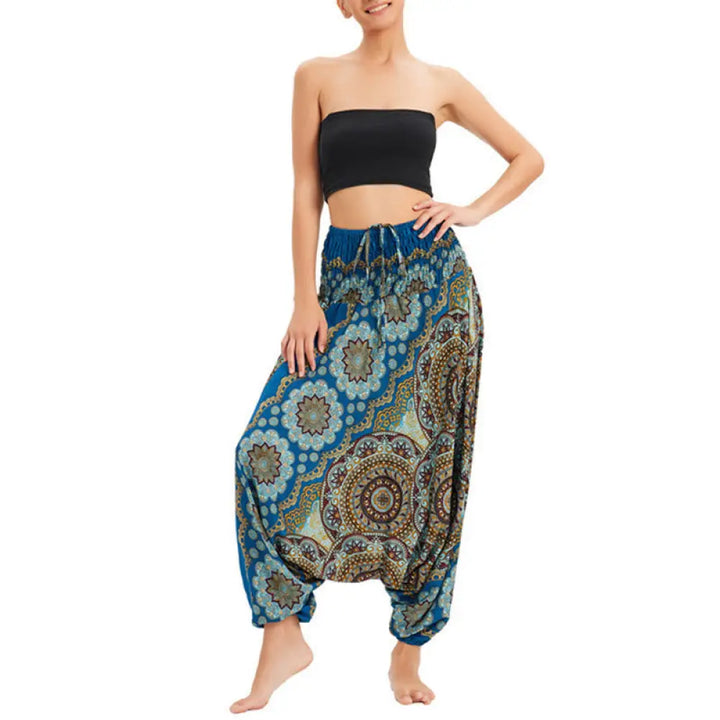 BWOOOH mandala print harem pants - Two Style Wear Mandala Flower Pattern Lo