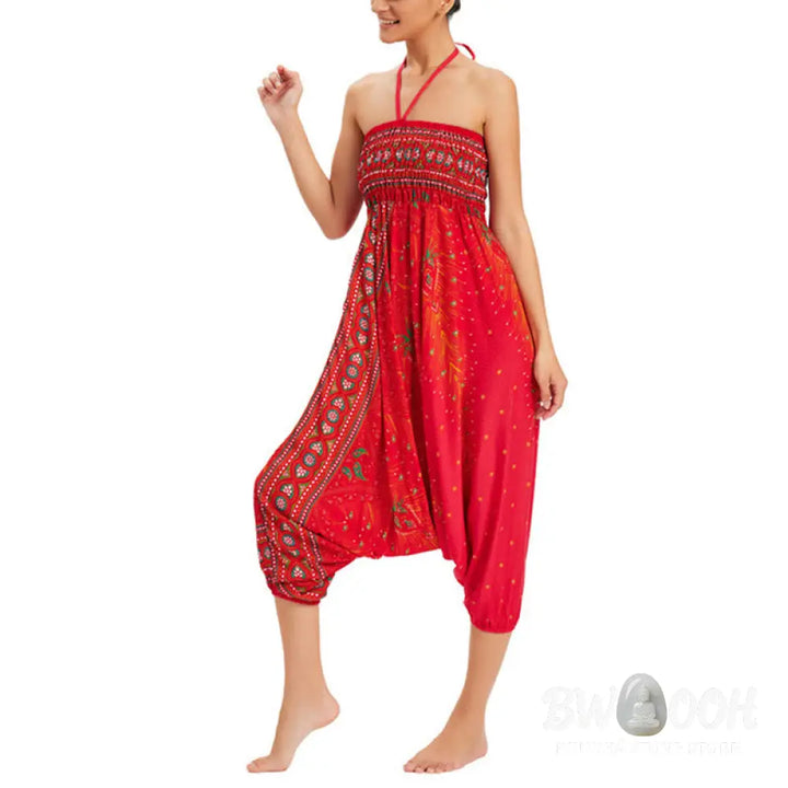 BWOOOH peacock print harem pants - Two Style Wear Peacock Feather Loose Smo