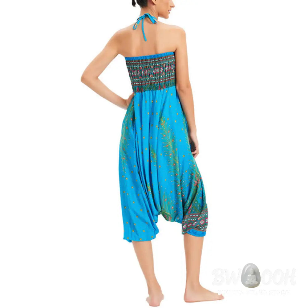 BWOOOH peacock print harem pants - Two Style Wear Peacock Feather Loose Smo