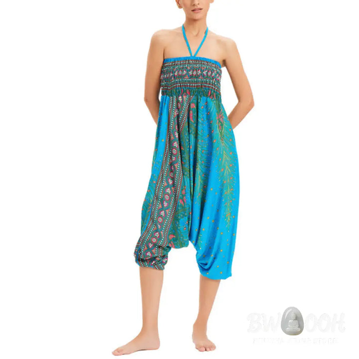 BWOOOH peacock print harem pants - Two Style Wear Peacock Feather Loose Smo