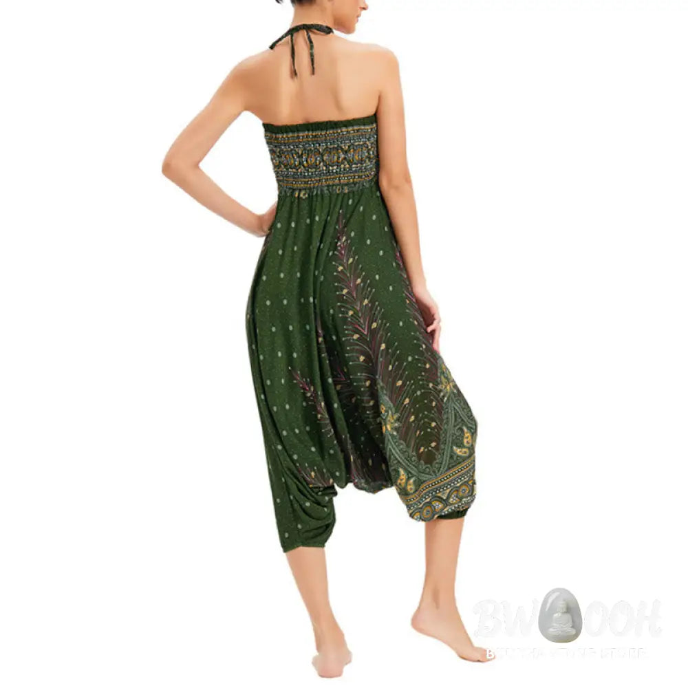BWOOOH peacock print harem pants - Two Style Wear Peacock Feather Loose Smo