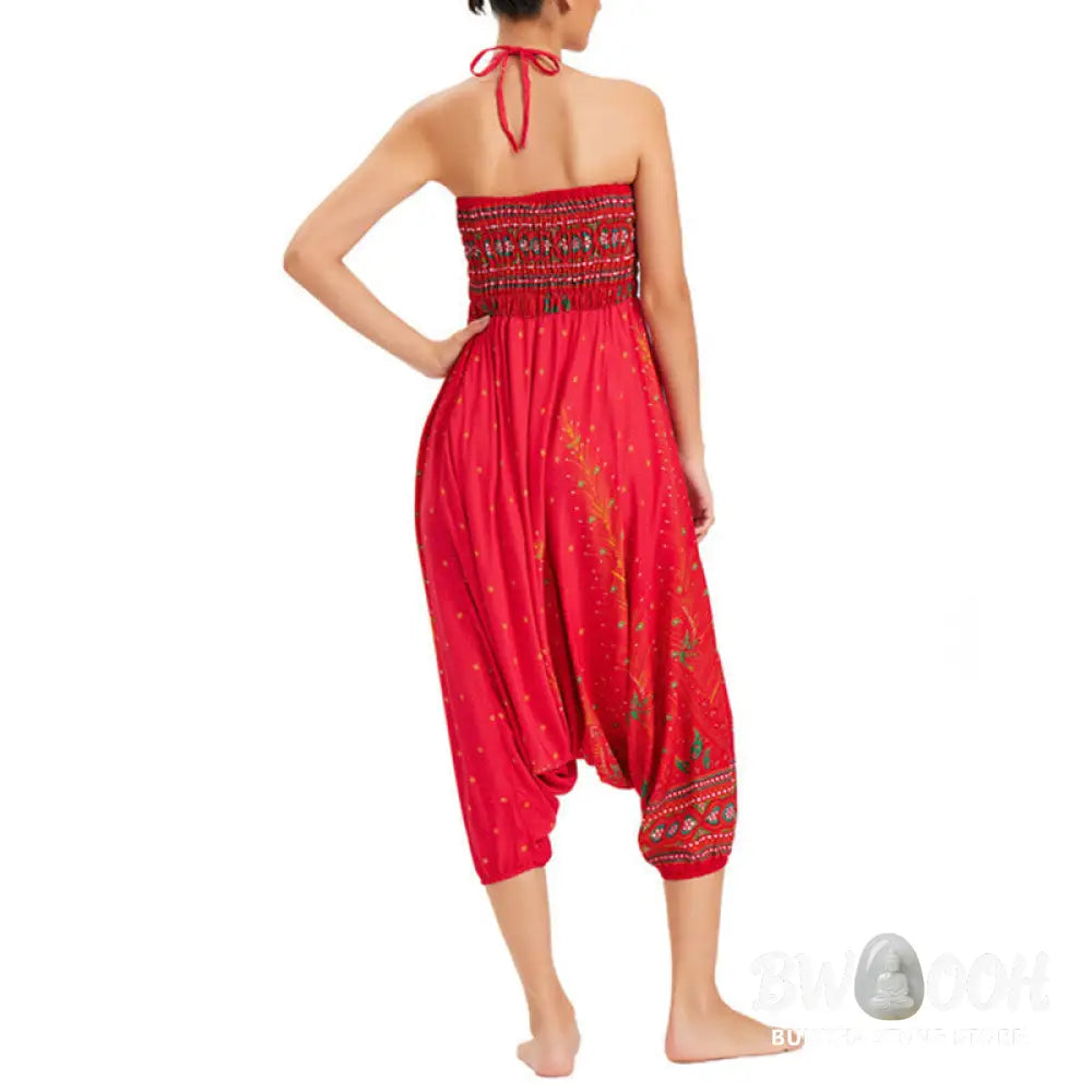 BWOOOH peacock print harem pants - Two Style Wear Peacock Feather Loose Smo