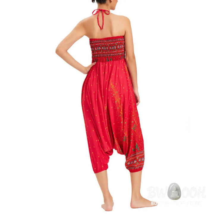 BWOOOH peacock print harem pants - Two Style Wear Peacock Feather Loose Smo