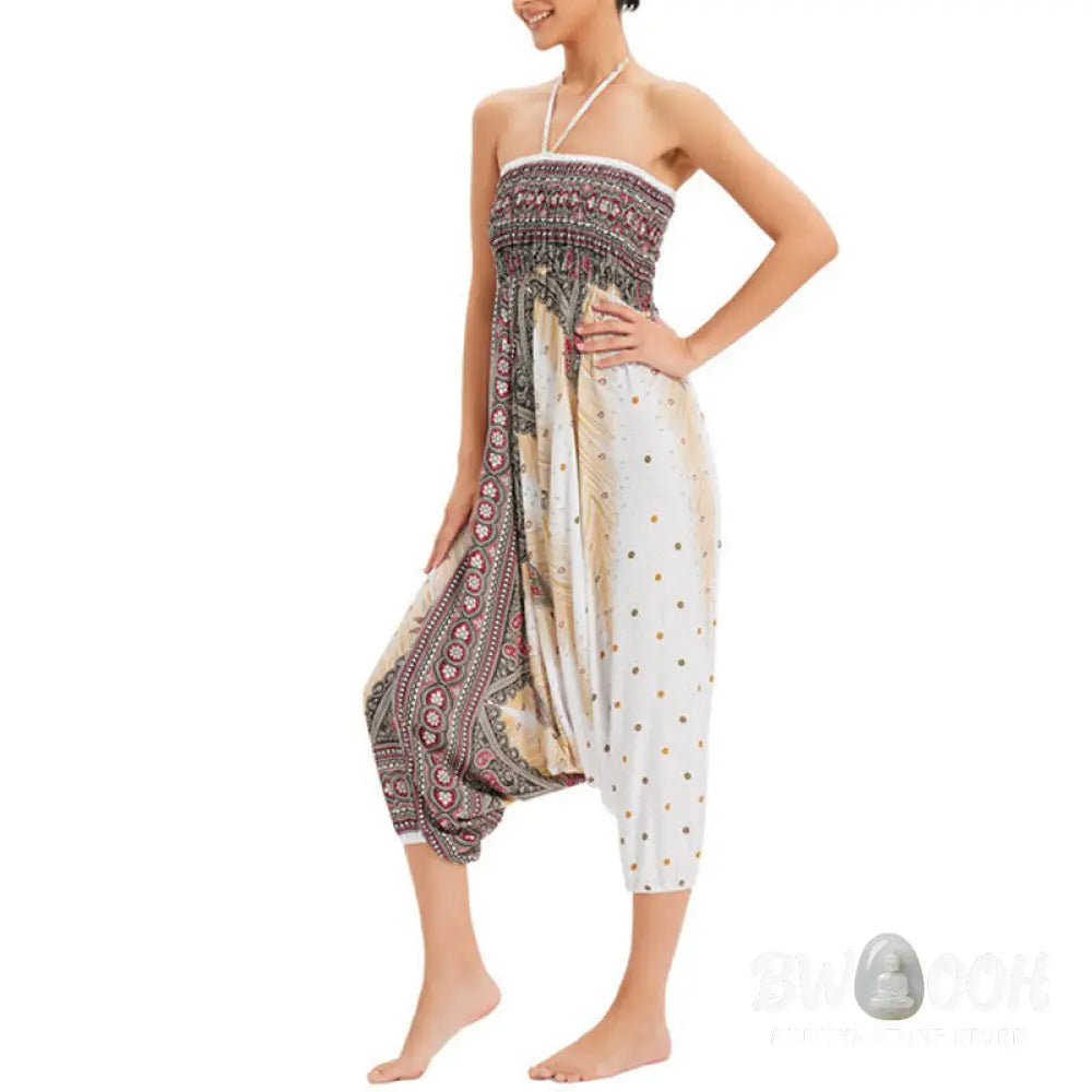 BWOOOH peacock print harem pants - Two Style Wear Peacock Feather Loose Smo