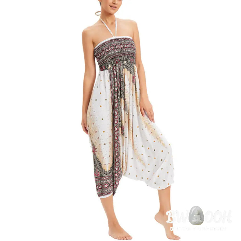 BWOOOH peacock print harem pants - Two Style Wear Peacock Feather Loose Smo