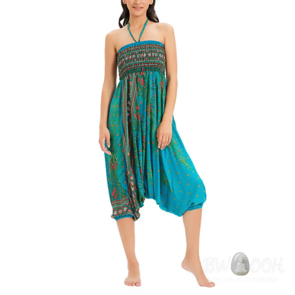 BWOOOH peacock print harem pants - Two Style Wear Peacock Feather Loose Smo
