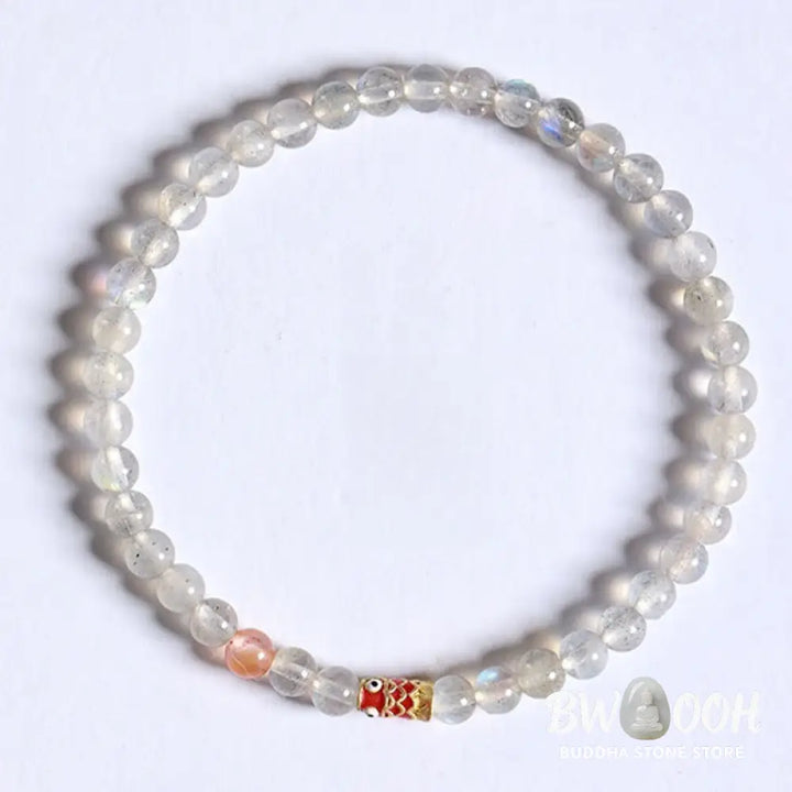 Buddha Stones Ultra-Thin Moonstone Koi Fish Healing Bracelet - BWOOOH - Moonstone (Wrist Circumference: