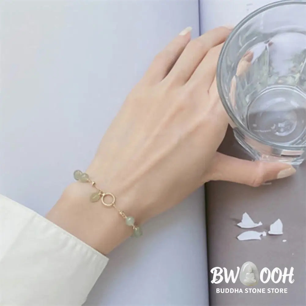 Buddha Stones Unique Natural Hetian Jade 14K Gold filled Luck Beaded Bracelet - Hetian Jade (Prosperity ♥ Abundance)
