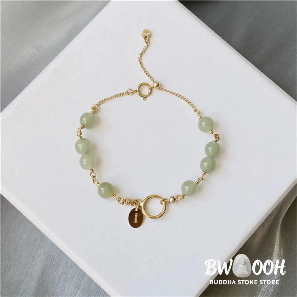 Buddha Stones Unique Natural Hetian Jade 14K Gold filled Luck Beaded Bracelet - Hetian Jade (Prosperity ♥ Abundance)