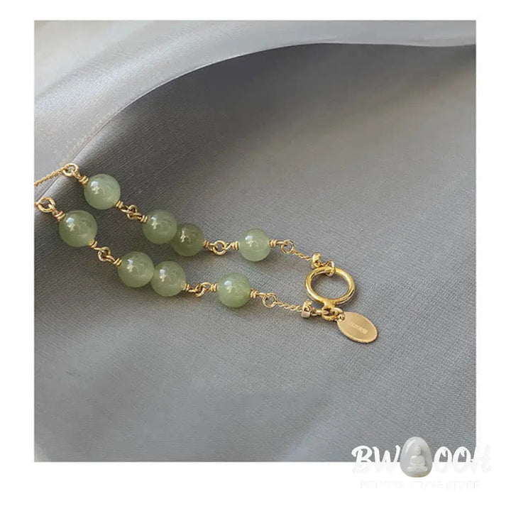 Buddha Stones Unique Natural Hetian Jade 14K Gold filled Luck Beaded Bracelet - Hetian Jade (Prosperity ♥ Abundance)