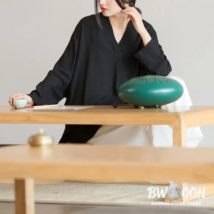 Buddha Stones V-Neck Blouse Women Shirt Long Sleeve Top Chinese Hanfu Style Clothing - Long Sleeve Shirt