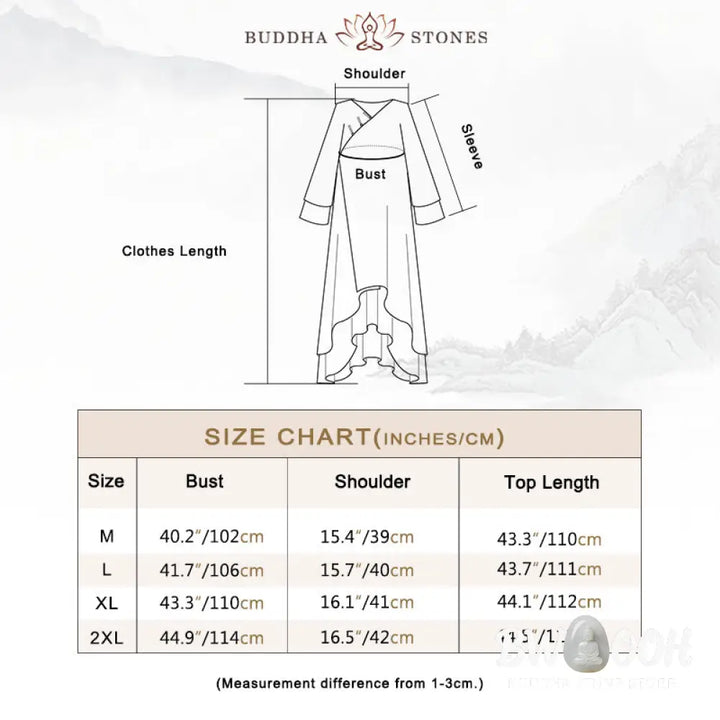 Buddha Stones V-Neck Midi Tunic Dress Wide Leg Pants Meditation Zen Practice Dance Clothing - Women’s Meditation Cloth