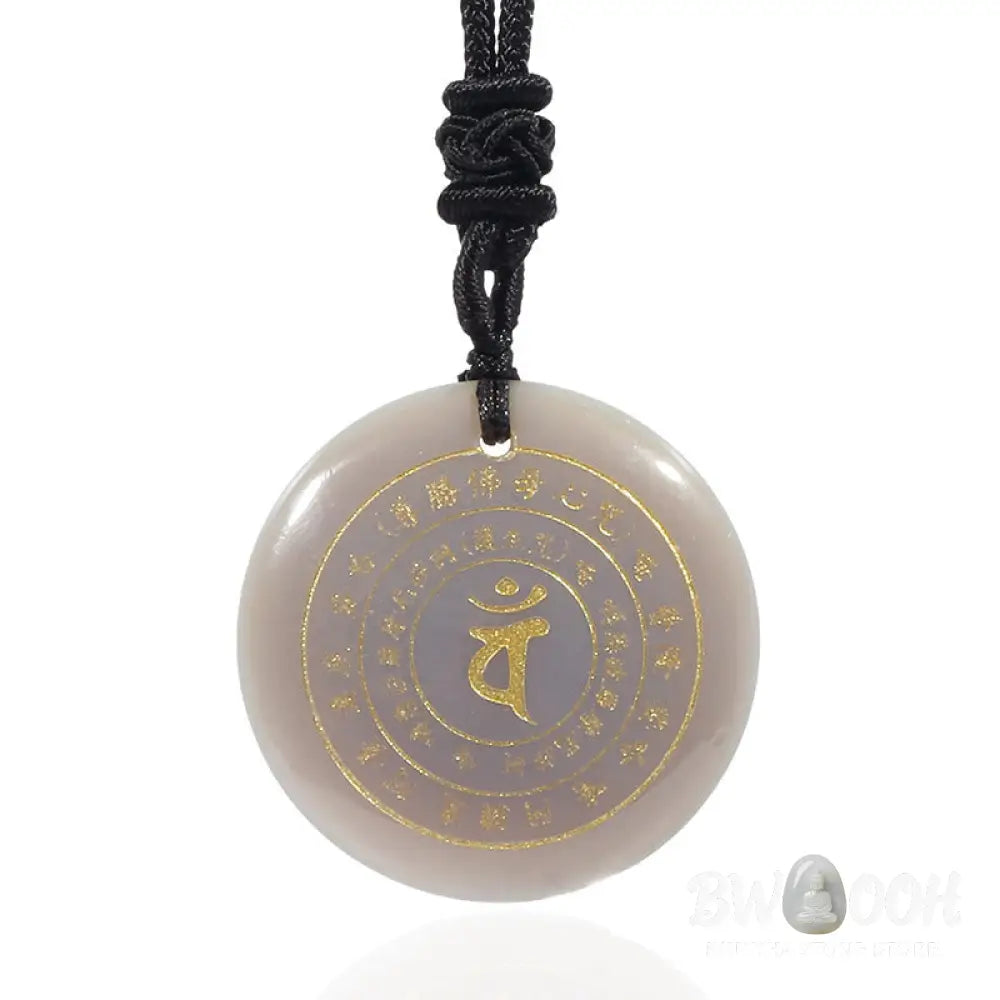 Buddha Stones Vairocana Tathagata Sanskrit Mantra Various Crystal Black Obsidian Green Aventurine Strength Necklace