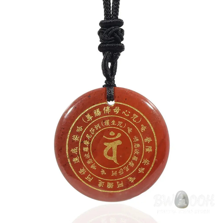 Buddha Stones Vairocana Tathagata Sanskrit Mantra Various Crystal Black Obsidian Green Aventurine Strength Necklace