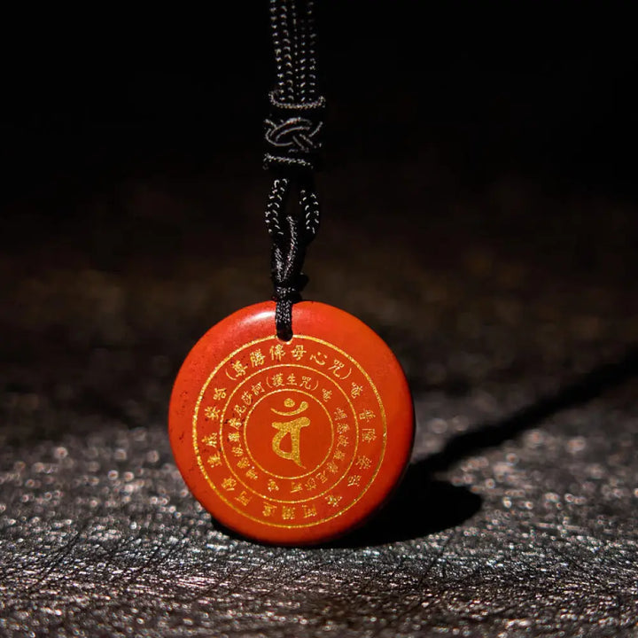 Buddha Stones Vairocana Tathagata Sanskrit Mantra Various Crystal Black Obsidian Green Aventurine Strength Necklace