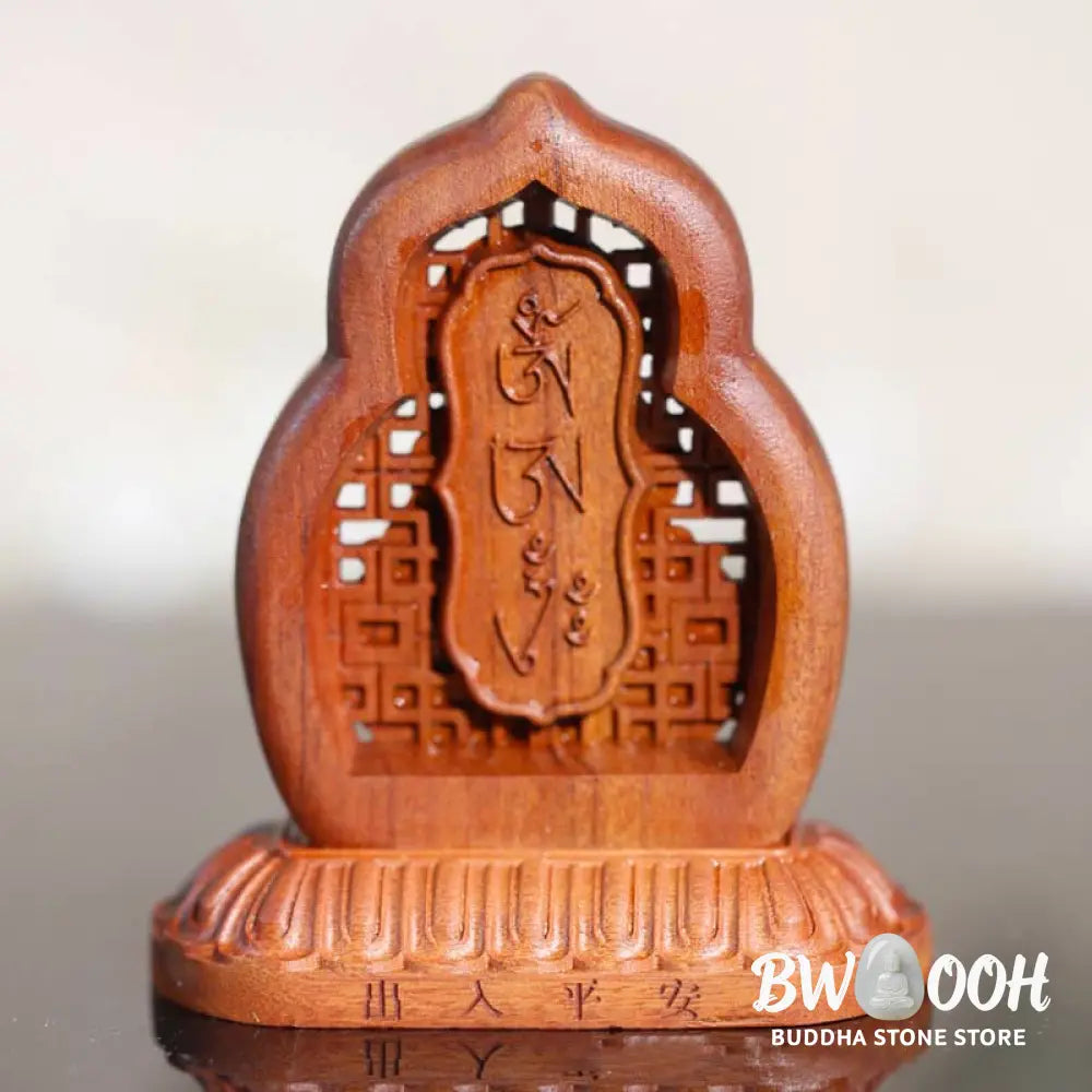 BWOOOH Vajrasattva Buddha Wood Engraved Compassion Statue Figurine Decoration - 7*7.5cm - Decorations