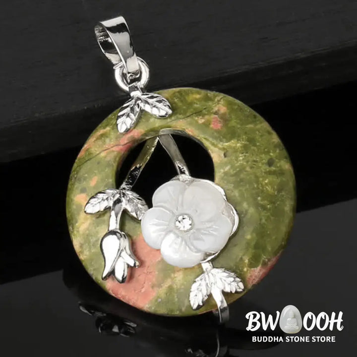 Buddha Stones Various Crystal Amethyst Green Aventurine Flower Healing Necklace Pendant - BWOOOH - Necklaces &amp; Pendants