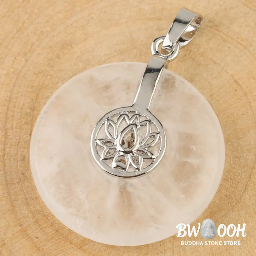 Buddha Stones Various Crystal Amethyst Pink Crystal Lotus Healing Necklace Pendant - BWOOOH - Necklaces &amp; Pendants