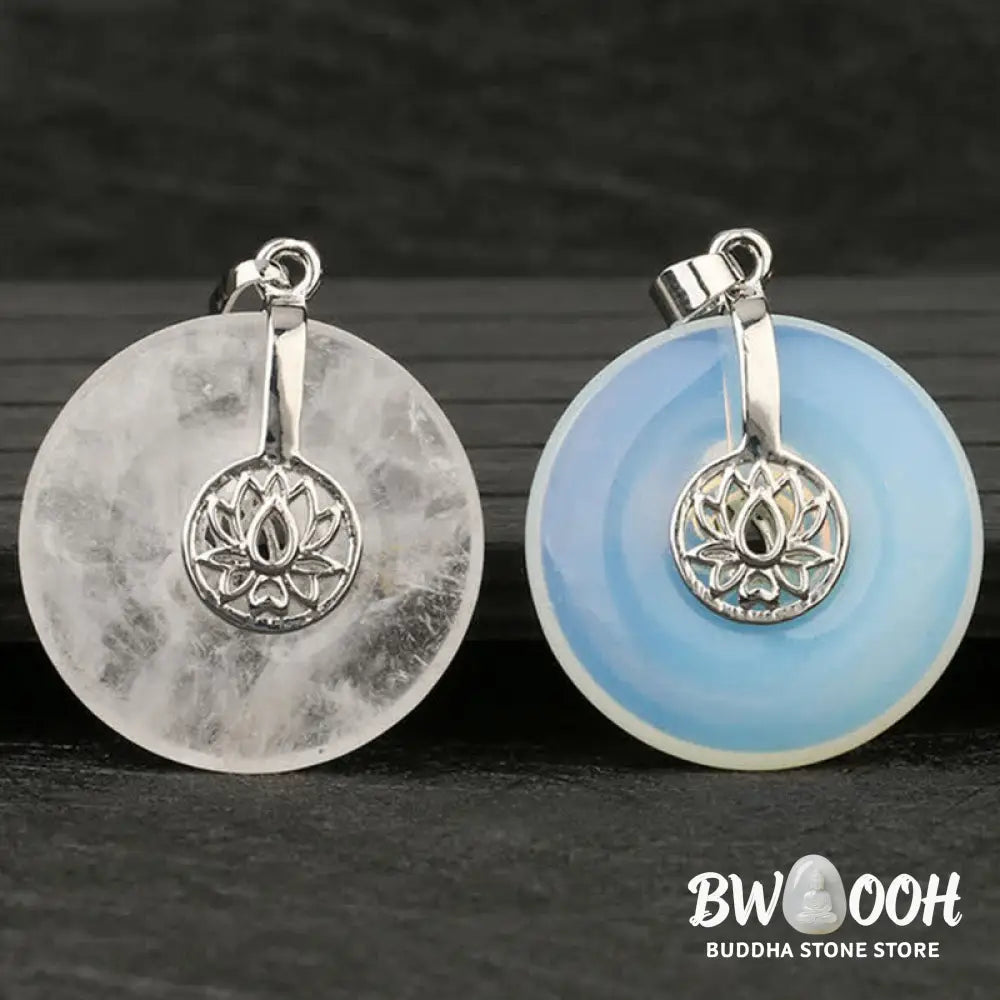 Buddha Stones Various Crystal Amethyst Pink Crystal Lotus Healing Necklace Pendant - BWOOOH - Necklaces &amp; Pendants